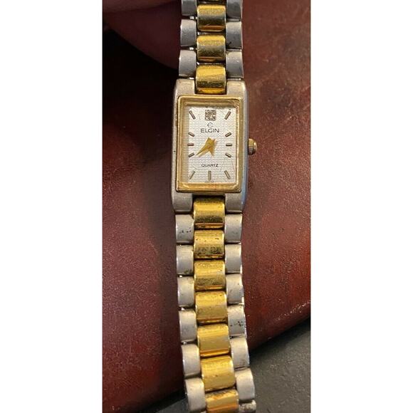 VTG Women's Two Tone 17mm Elgin Dress Watch, EC254-007 - Picture 1 of 3